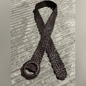 Vintage 80’s Brown Woven Stretch Belt 48”L